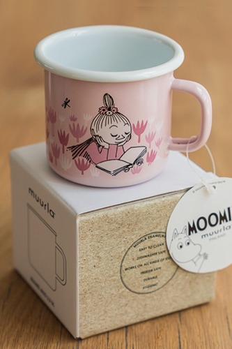 (정품) 핀란드 Moomin Girls &#039;독서&#039; 법랑 머그컵