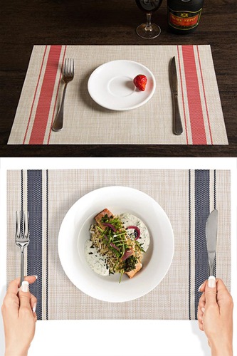 SCHON+ 프렌치 마직물 디자인 테이블 매트 / 2color