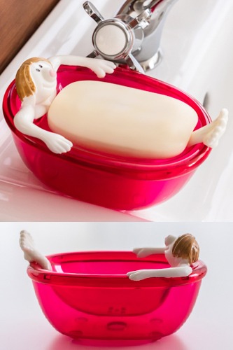 Ryo 목욕하는 사람 이중 세수비누 케이스 / 체리 핑크