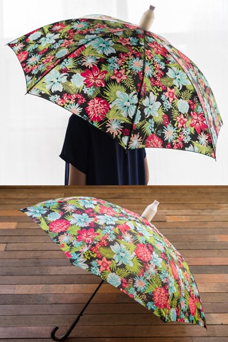 꽃문양 에티켓 투명 보호 커버 자동 우산