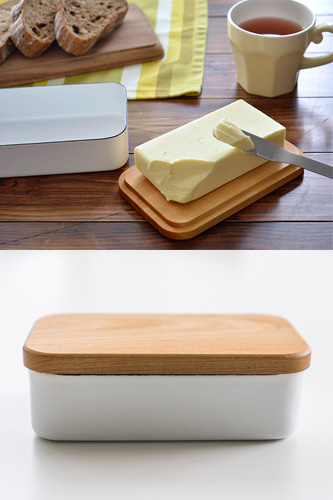(정품) 노다호로 법랑 산벚나무 뚜껑 버터 케이스
