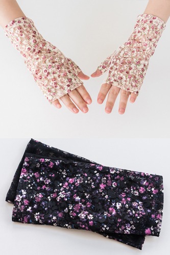 (UV 차단) 꽃무늬 메쉬 레이스 손목 팔토시 / 2color
