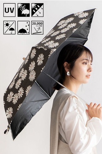(UV 차단) 들국화 문양 접이식 우산겸 양산